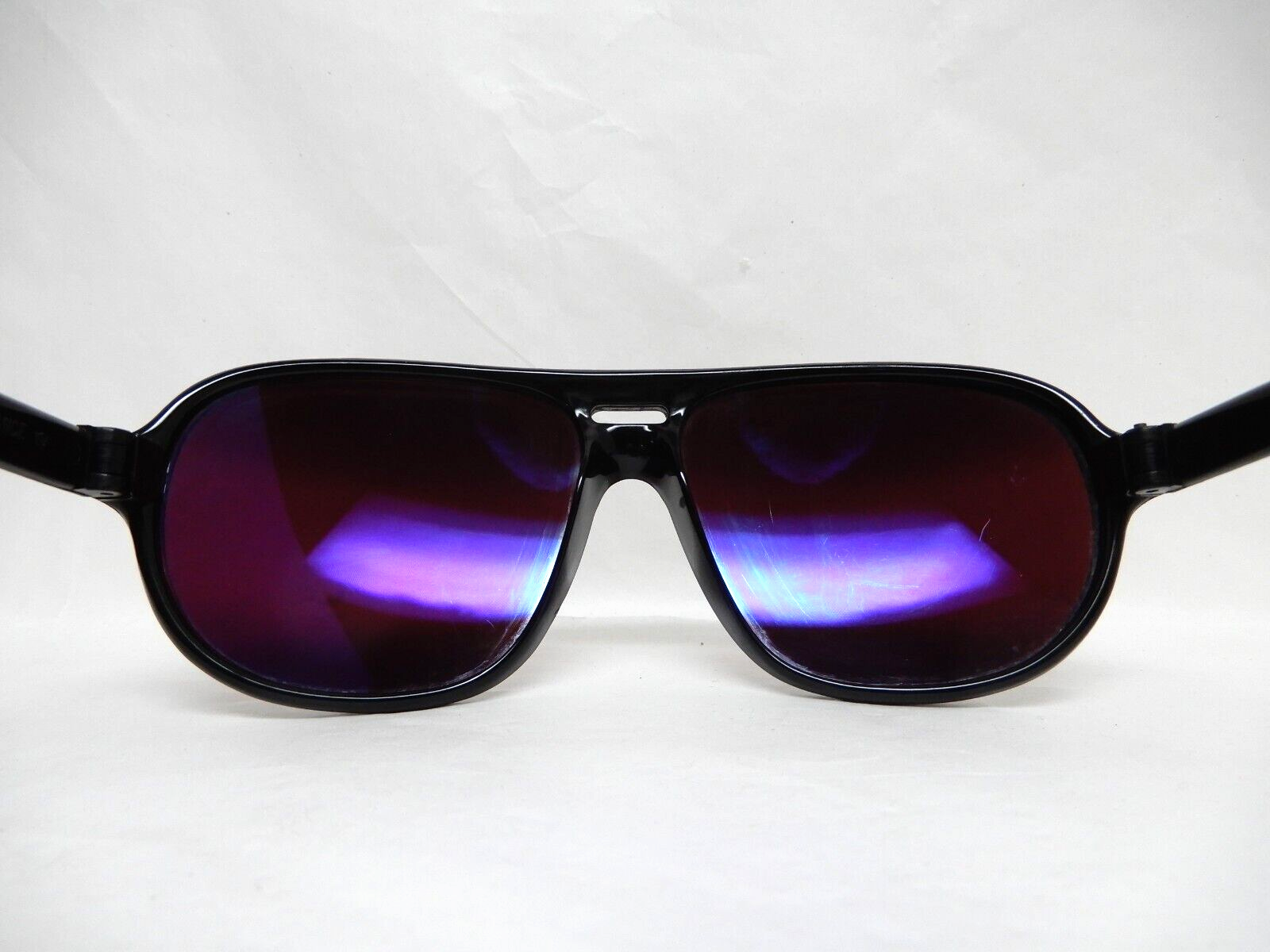 Vintage SKI OPTIKS Sunglasses Black w Violet Double Gradient Mirror