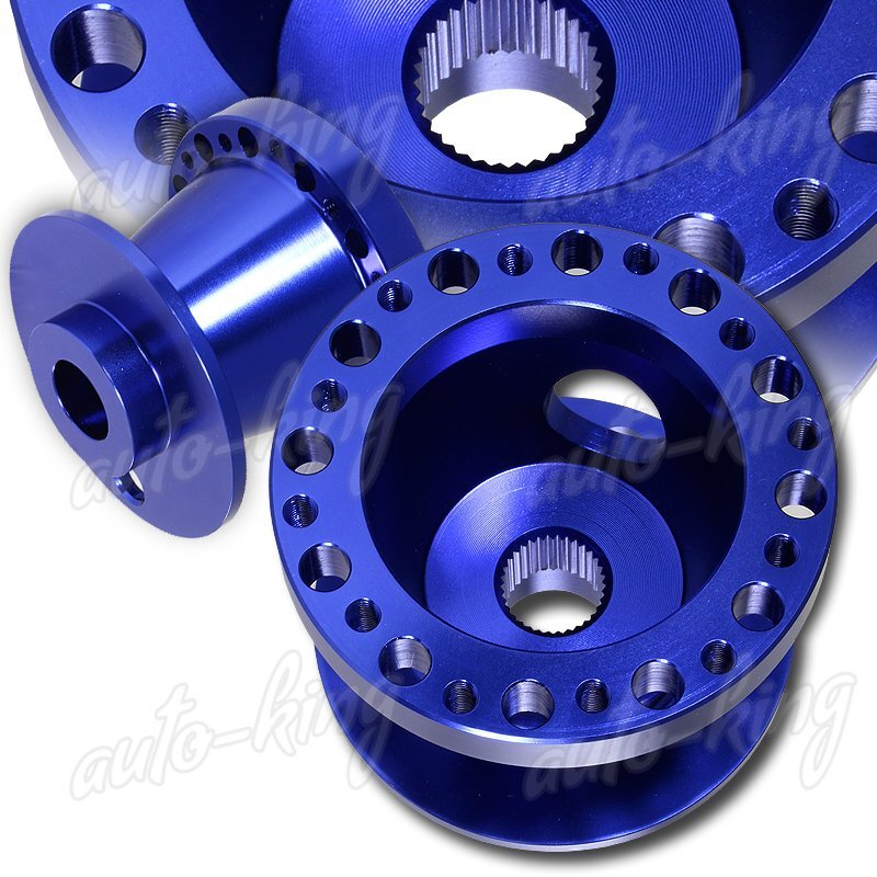 BLUE T-6061 ALUMINUM 6-HOLE STEERING WHEEL HUB ADAPTER FOR 90-96