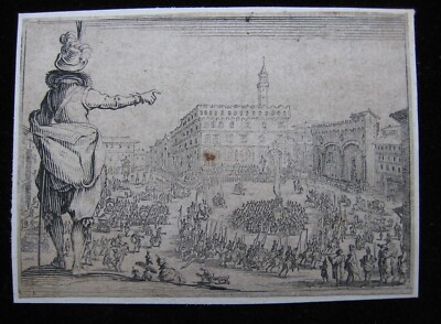 Jacques Callot: Fest Piazza della Signoria Florenz 1621/Florence Print Radierung
