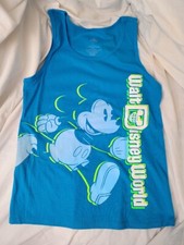 Disney Parks Mickey Mouse Tank Top Blue Turquoise WDW Large Youth