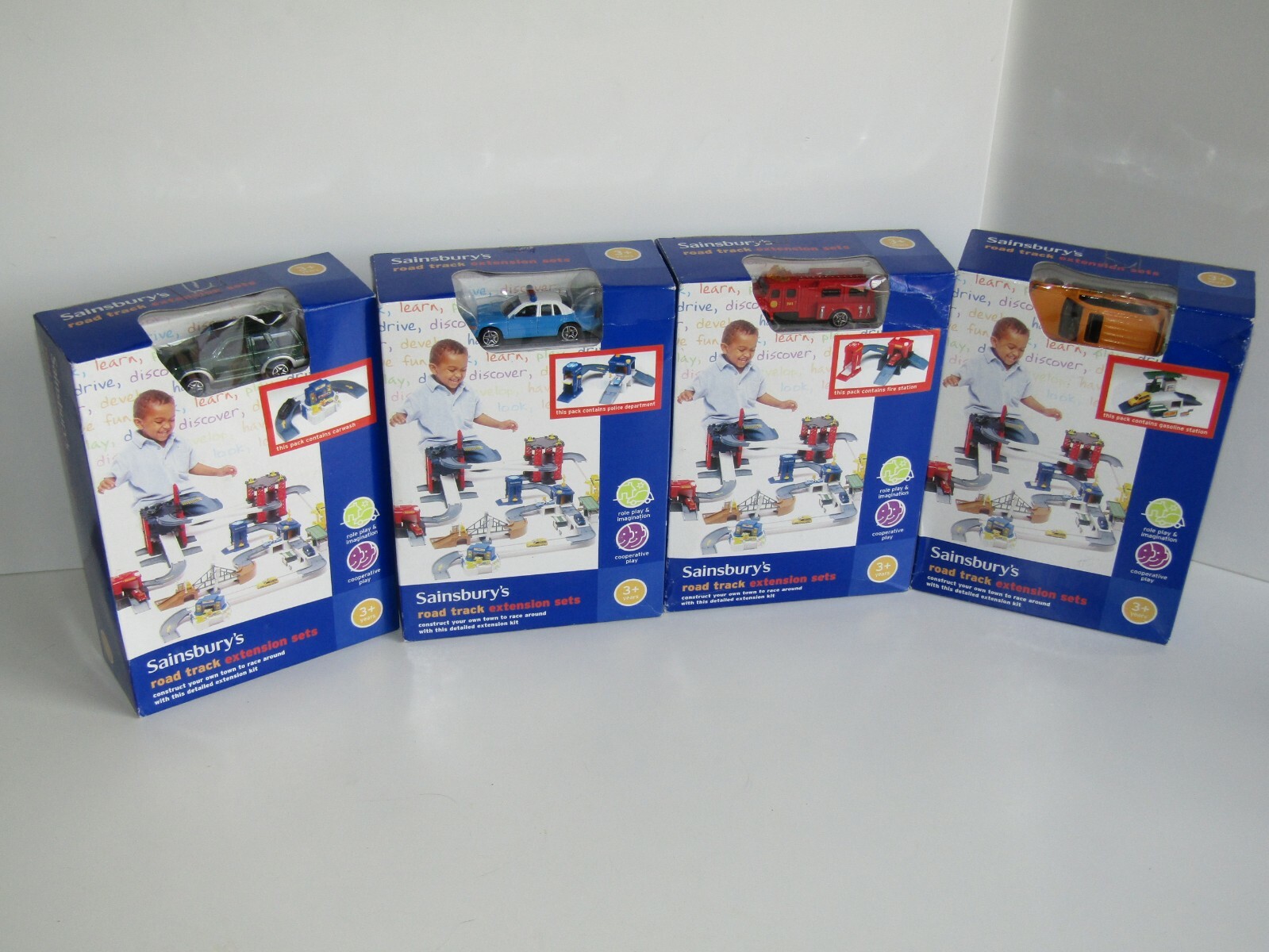 Sainsburys Road Track Extension Play Sets 2003 Police Fire Station Car Wash