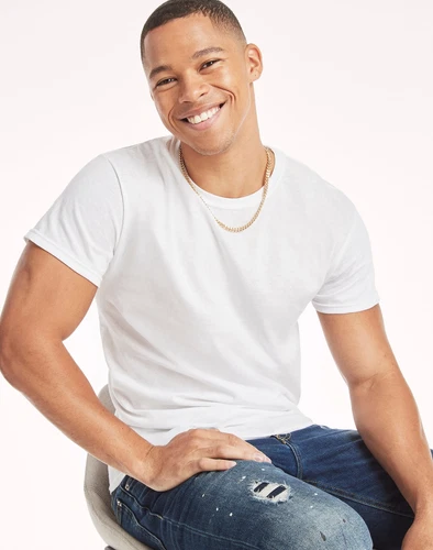 Hanes Men's White Crewneck T-Shirt 6-Pack Undershirt Tee TAGLESS FreshIQ Comfort image 10