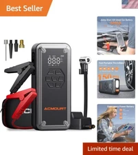 W160 5000A Jump Starter & Air Compressor: 12V Battery Aid with LCD Display