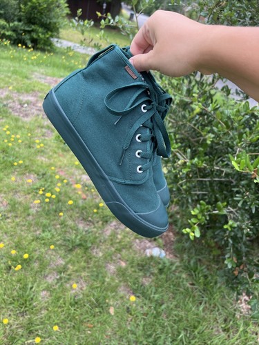 BANGS Green Canvas High Top Sneakers Shoes Women Size 7.5 - Picture 15 of 18