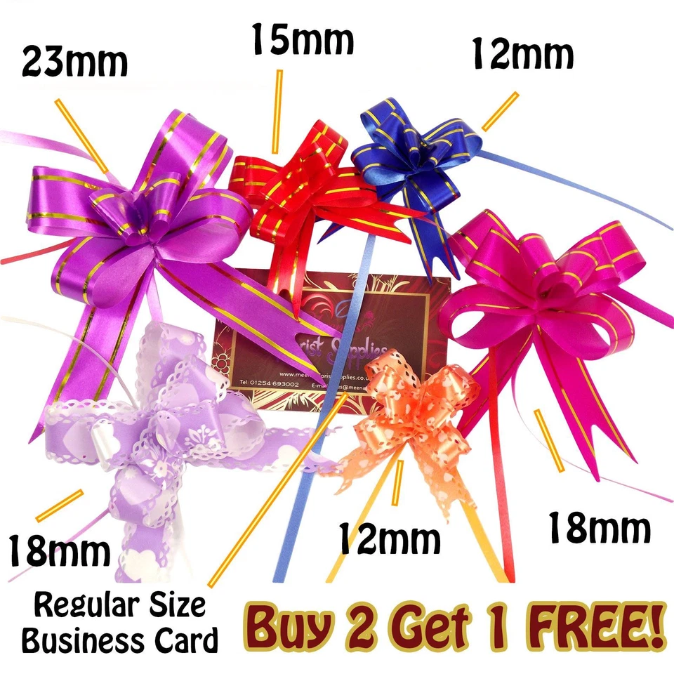 18mm Organza Butterfly Pull Bows Pack of 10 Premium Voile Pullbows  - Image 2 of 2