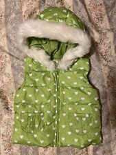NEW NWT Gymboree Loveable Giraffe Green Hooded Puffer Vest Girls 2T-3T
