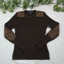 VTG Ralph Ralph Lauren Brown Knit Pullover Sweater Size S Alpaca Wool