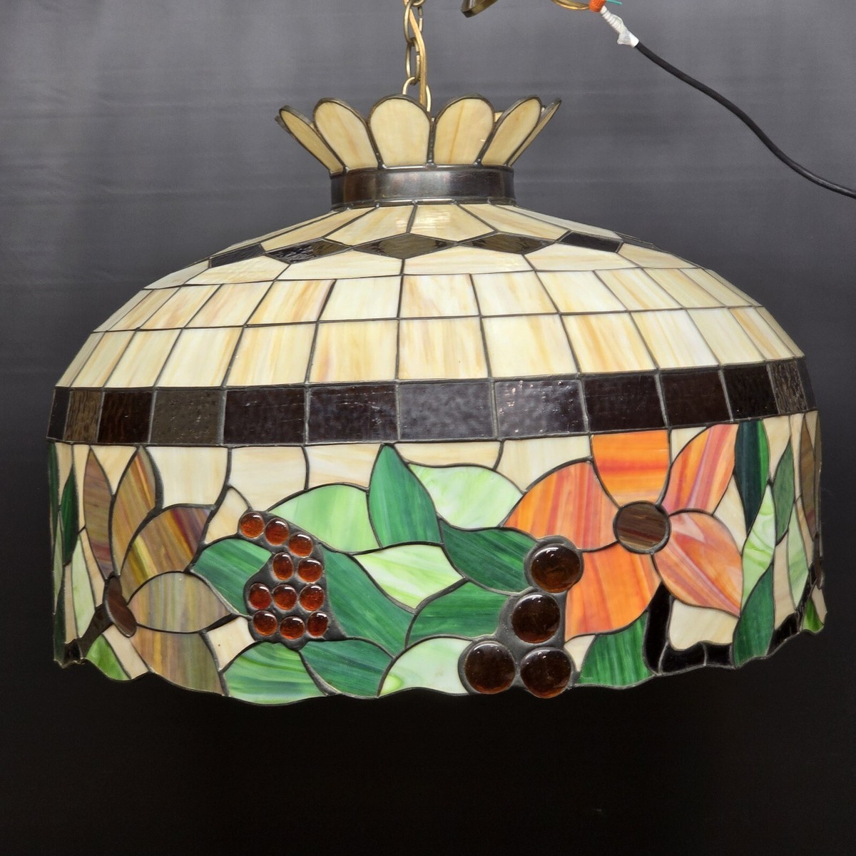 Stained Glass Style Lamp Shade Large Tiffany Lamp Shade Replacement Only  16Inch Stained Glass Lampshade Fit For Table Lamps FLoor Lamp Ceiling  Fixture Pendant Hanging Light Home Office Decoration (Blue Purple Small, image size:1200x1200