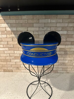 Mickey Mouse Ears Train CONDUCTOR Hard Shell Hat Vintage RARE Costume Toy