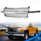 Honeycomb Grille Chrome & Gray For 2003-07 Silverado 1500 2500 3500 Pickup