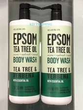 (2-Pk) WELLBEING SPA EPSOM Tea Tree Oil Revive BODY WASH Gel ~TEA TREE & VERBENA