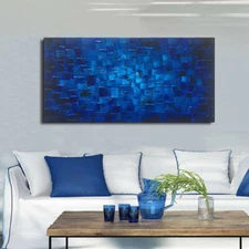 Modern Textured Oil Painting Hand Painted Gradient Color Abstract Canvas Wall