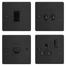 Varilight Essential Matt Black Full Range - Light Switches, Dimmers, USB & More!