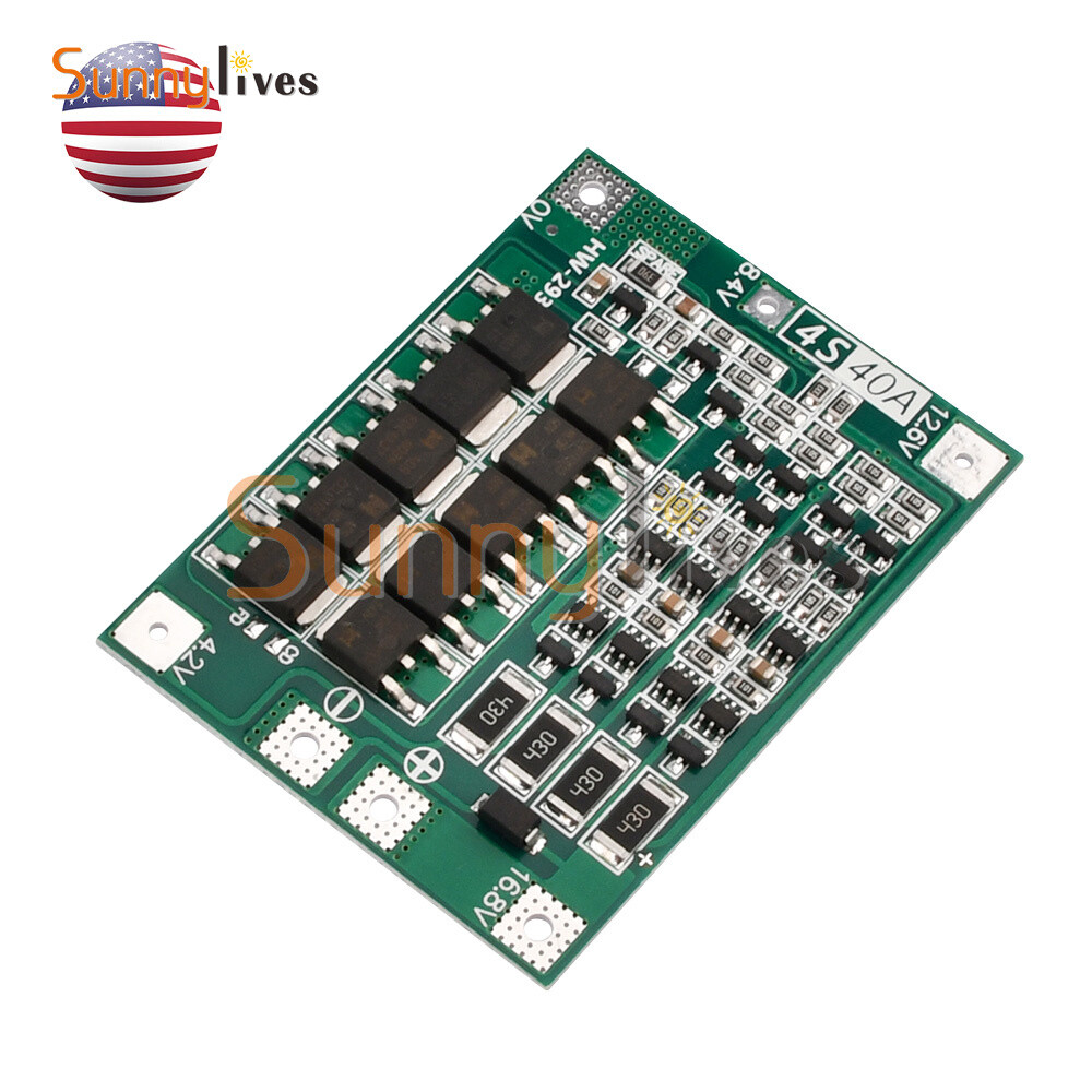 Produktbild von 4S 40A BMS Ladegerät Balanced Module Für 18650 Li-Ion Akku – Schutzplatine