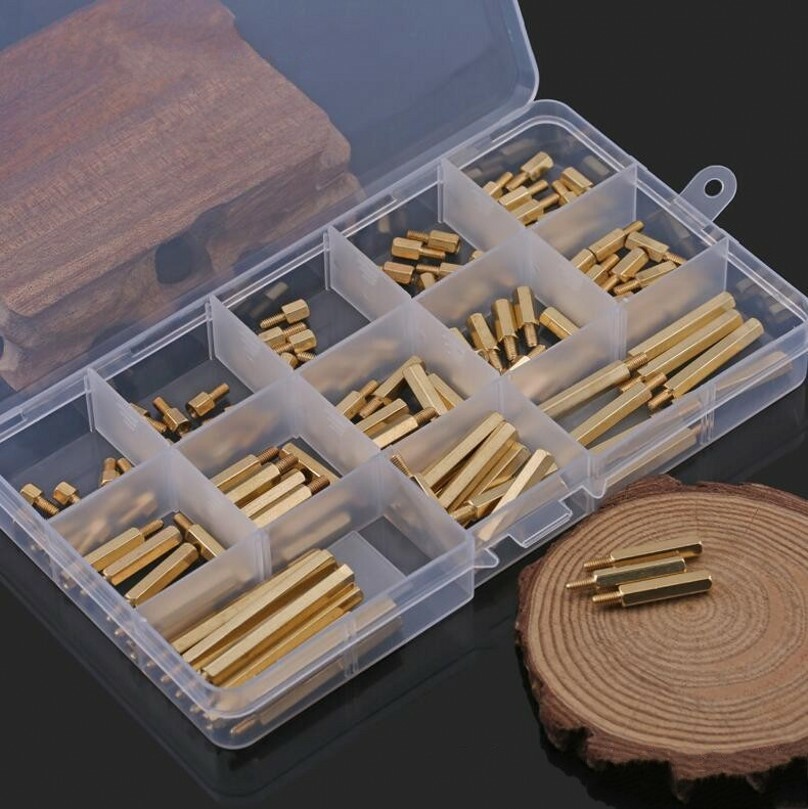 100Pcs M3 Brass Hex Standoffs - Assorted Lengths Single Head Spacers For PCB Boards