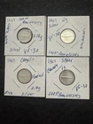 1967 Canada Silver 10 Cent Coins 4 Centennial Dime Canadian Lot 2.18g Each