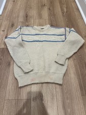 DALE OF NORWAY Ivory Fair Isle Vintage Wool Chunky Knit Sweater Size L READ 