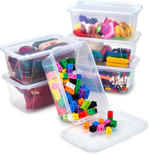 6 Quart Stackable Plastic Storage Bins with Lids, 6 Pack, Clear Stackable 6-Qu