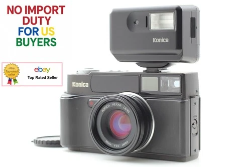 [ N MINT w/ HX-14 ] Konica Hexar AF 35mm Film Camera Black Flash From JAPAN