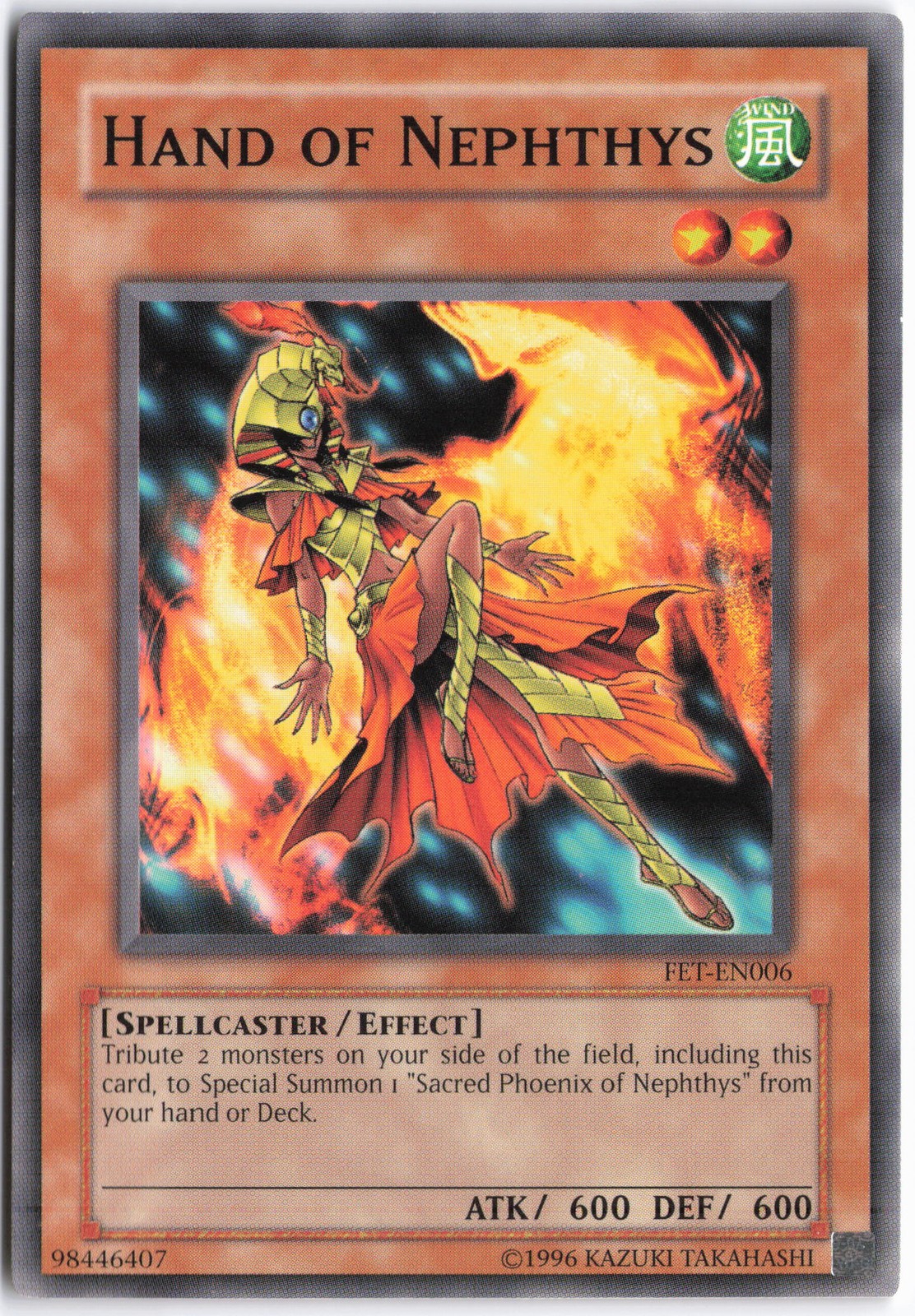 Hand of Nephthys FET-EN006 YuGiOh Flaming Eternity trading card — raw and PSA graded price guide