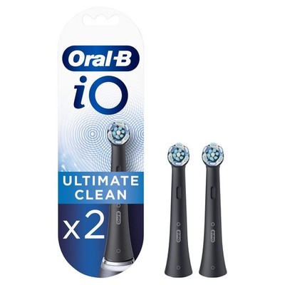 Oral-B iO Ultimate Clean Electric Toothbrush Head, 2 Count (Pack of 1), Black