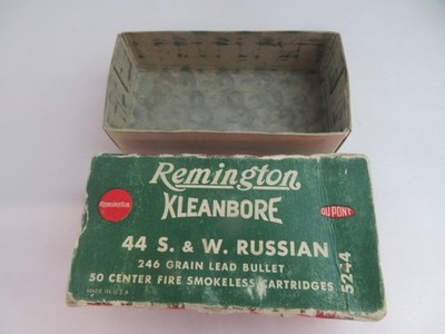 Vintage Remington Kleanbore 44 S. And W. Russian 246 Grain Empty Box