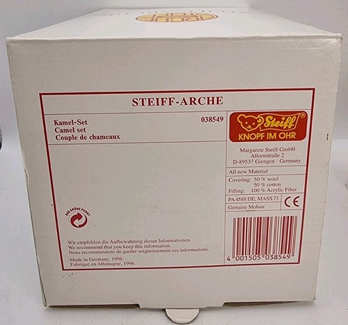 Steiff Noah's Ark Camel Pair Set Limited Edition Boxed With Certificate - Picture 14 of 15