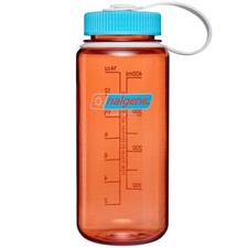 Nalgene Sustain 16oz Wide Mouth Bottle (Flame) Blue Atoll Cap Recycled Reusable