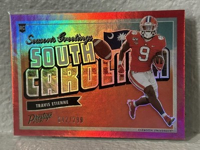 2021 Panini Prestige Travis Etienne Seasons Greetings Red RC /299 #SG-8 Jaguars