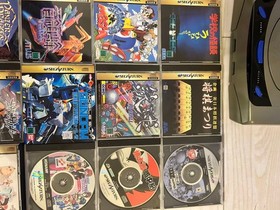 Sega Saturn Console HST-3220 Junk Soft 29 Games Bundle Gundam Evangelion Japan