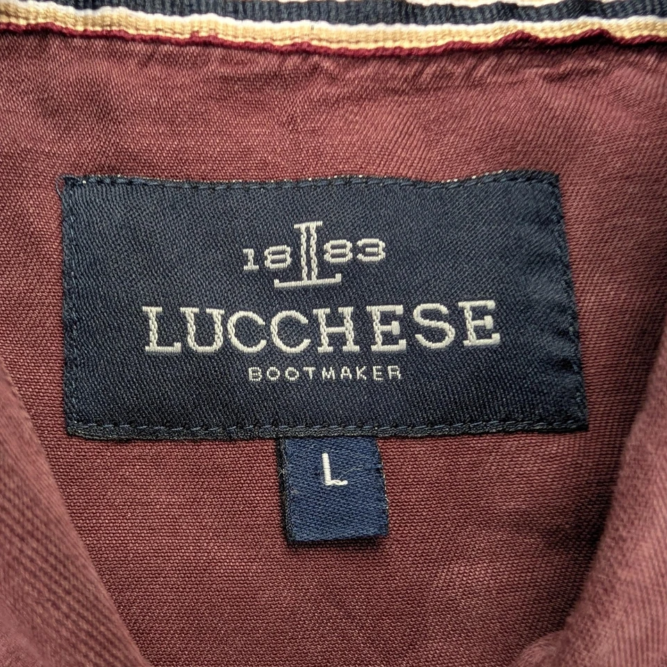 Lucchese Bootmaker Shirt Mens Large Maroon Western Pearl Snap 100% Tencel - Image 3 of 4