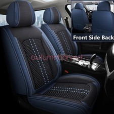 For Nissan Rogue Pu Leather Car 5-seat Cover Front Rear Protector Black Blue For Nissan Rogue Pu Leather Car 5-seat Cover Front Rear Protector Black Blue