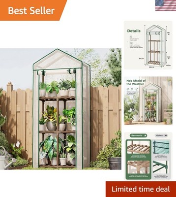 23 x 17 x 54-Inch Mini Greenhouses for Outdoors Portable Green House with PE ...