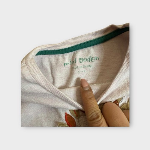 Mini Boden Hedgehog Applique Pink Long Sleeve Shirt - Picture 2 of 6