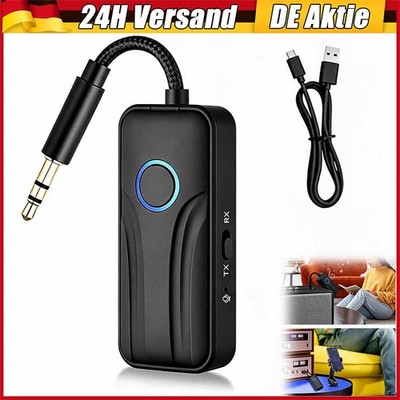 Bluetooth Transmitter Empfänger 3.5mm Audio Sender Adapter für TV PC Kopfhörer