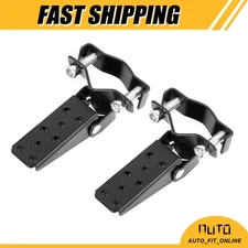 TWO Black Motorcycle Non-Slip Folding Foot Step Rest Pedal Universal