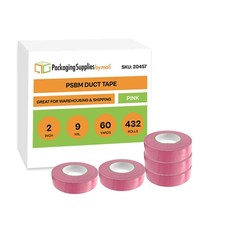 9 Mil Pink Duct Tape 432 Rolls Utility Heavy Duty Adhesive Tape 2"x 60 Yards