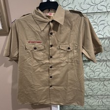 Boy Scout BSA UNIFORM Tan SHIRT Youth 2XL Short Sleeve V78