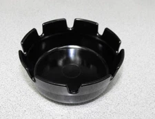 6x BLACK PLASTIC ASHTRAY 4" Melamine Deep Well Outdoor Patio Pool Porch