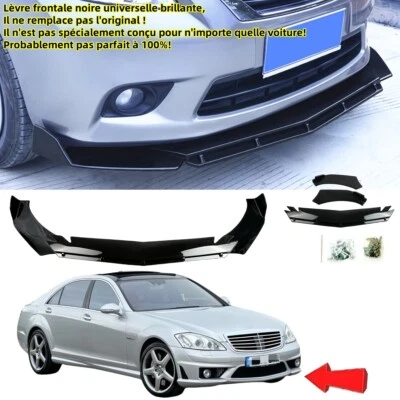 Lèvre avant universel pour Mercedes Classe S W221 2005-09 Splitter Spoiler avant - Photo 1/4