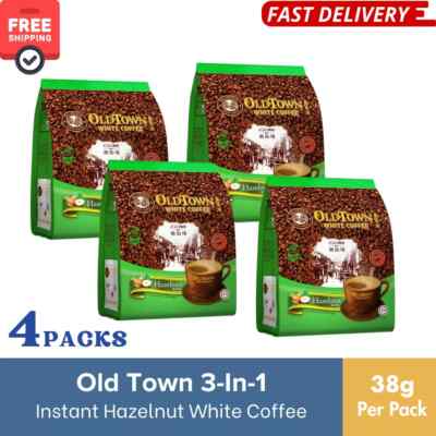 Old Town 3-In-1 Instant Hazelnut White Coffee 15 Sticks x 35g ( Pack of 4 )