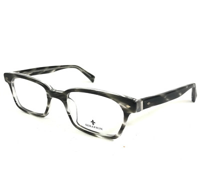 Seraphin Eyeglasses Frames EMERSON/8566 Gray Horn Clear Horn Rim 51-20-145