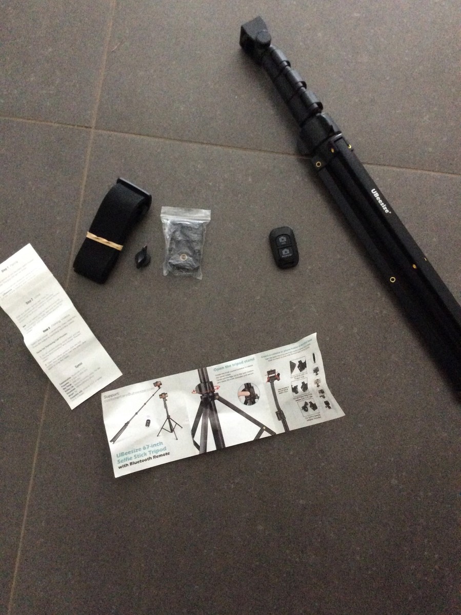 Ubeesize Portable Camera Stand Holder Tripod Wireless Remote and Universal  Clip