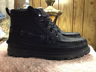 Womens Ralph Lauren Polo Country Black Leather Ranger Ankle Boots