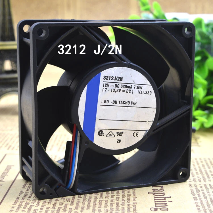 Used and tested ebmpaps 3212J/2N 92X92X38MM 9CM DC12V 7.6W Silent Cooling Fan - Image 4 of 4