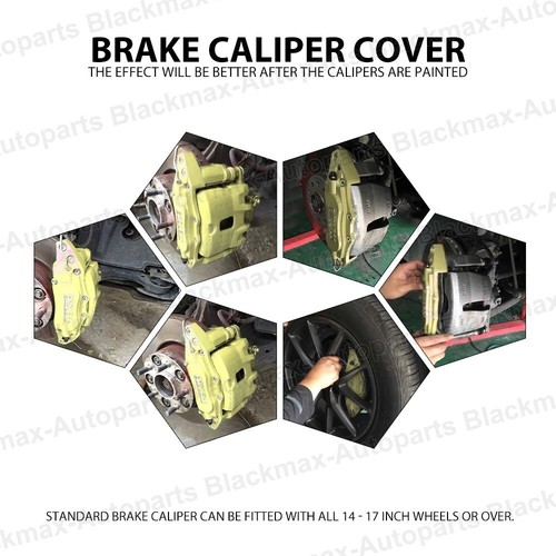 Cubierta de pinza de freno dorada sin fin disco estilo metal universal para automóvil delantero trasero L+S - Imagen 6 de 9