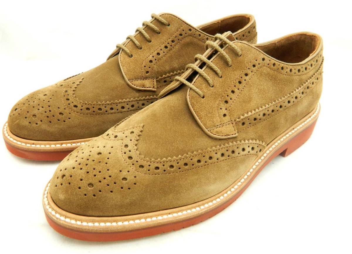 J CREW Mens Kenton Suede Wing Tips 8.5 Sahara $218 JCREW J CREW Mens Kenton Suede Wing Tips 8.5 Sahara $218 JCREW