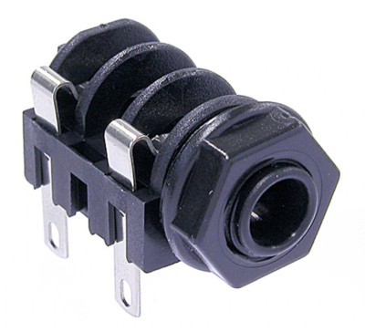 Genuine Neutrik NMJ2HF-S 1/4'' Panel Mount Mono Jack, Non-Switched, Solder Tabs