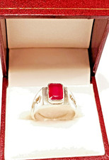 Ruby Ring, Genuine, Natural Ruby Gemstone, Solid Sterling Silver 925, Size: 9