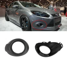 Front Bumper Fog Light Black Cover Bezels Housing Pair Fit Ford Focus 2012-2014